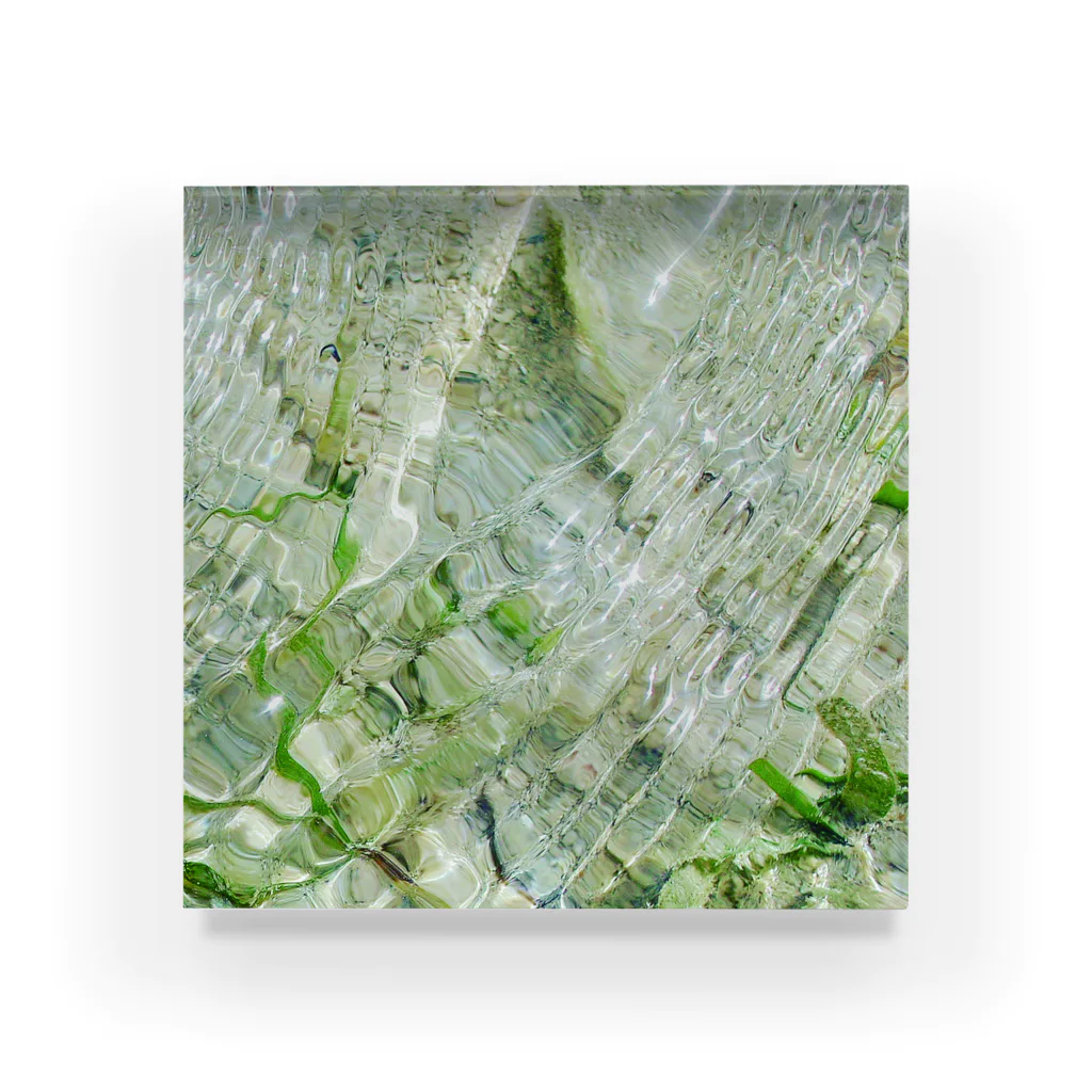 タマムシイロの水_自然の結晶 アクリルブロック