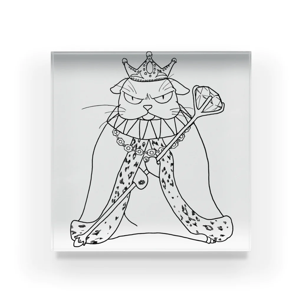 36sanのangry cat king Acrylic Block