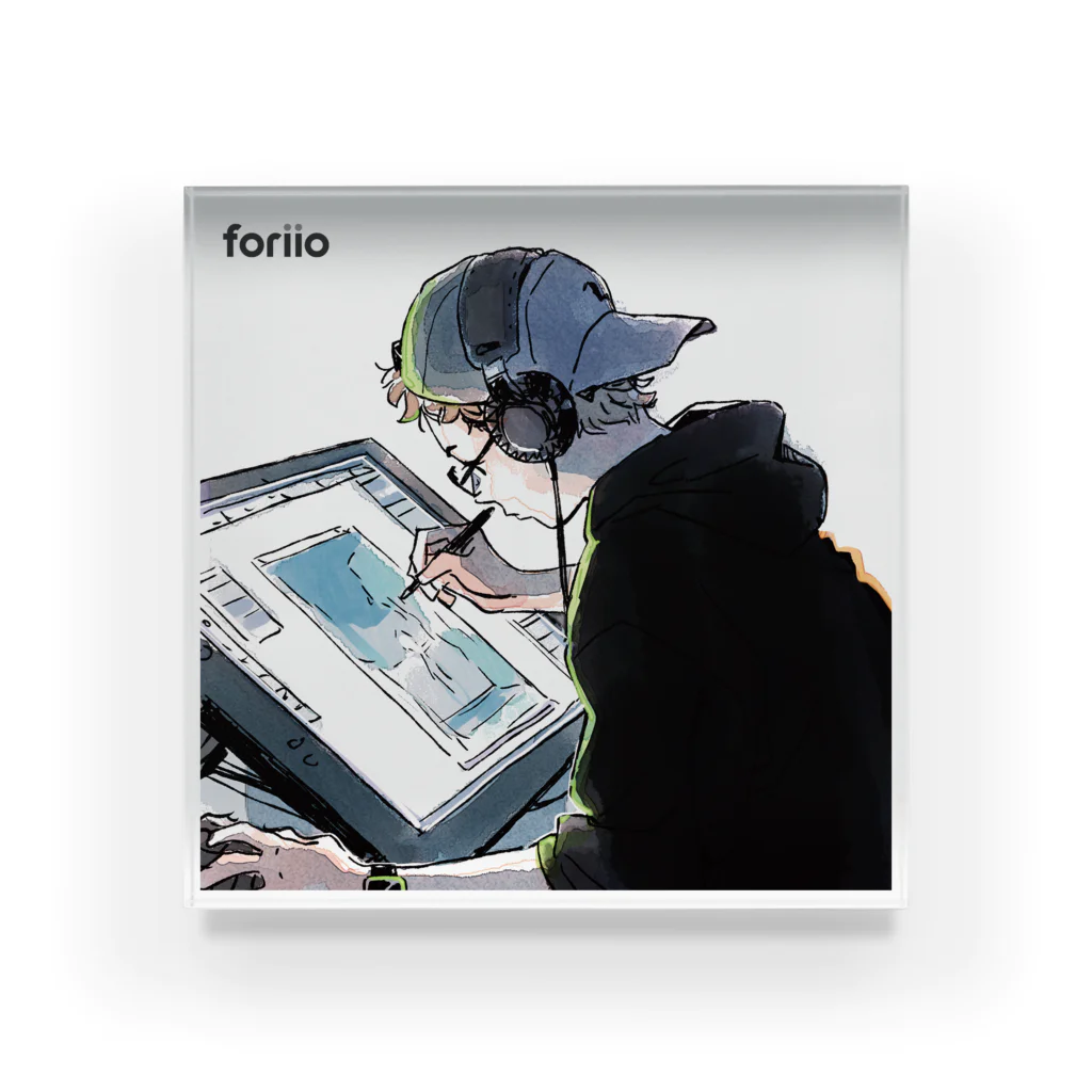 foriio - クリエイターのポートフォリオプラットフォームの2020 Keep creating... イラストレーター Acrylic Block