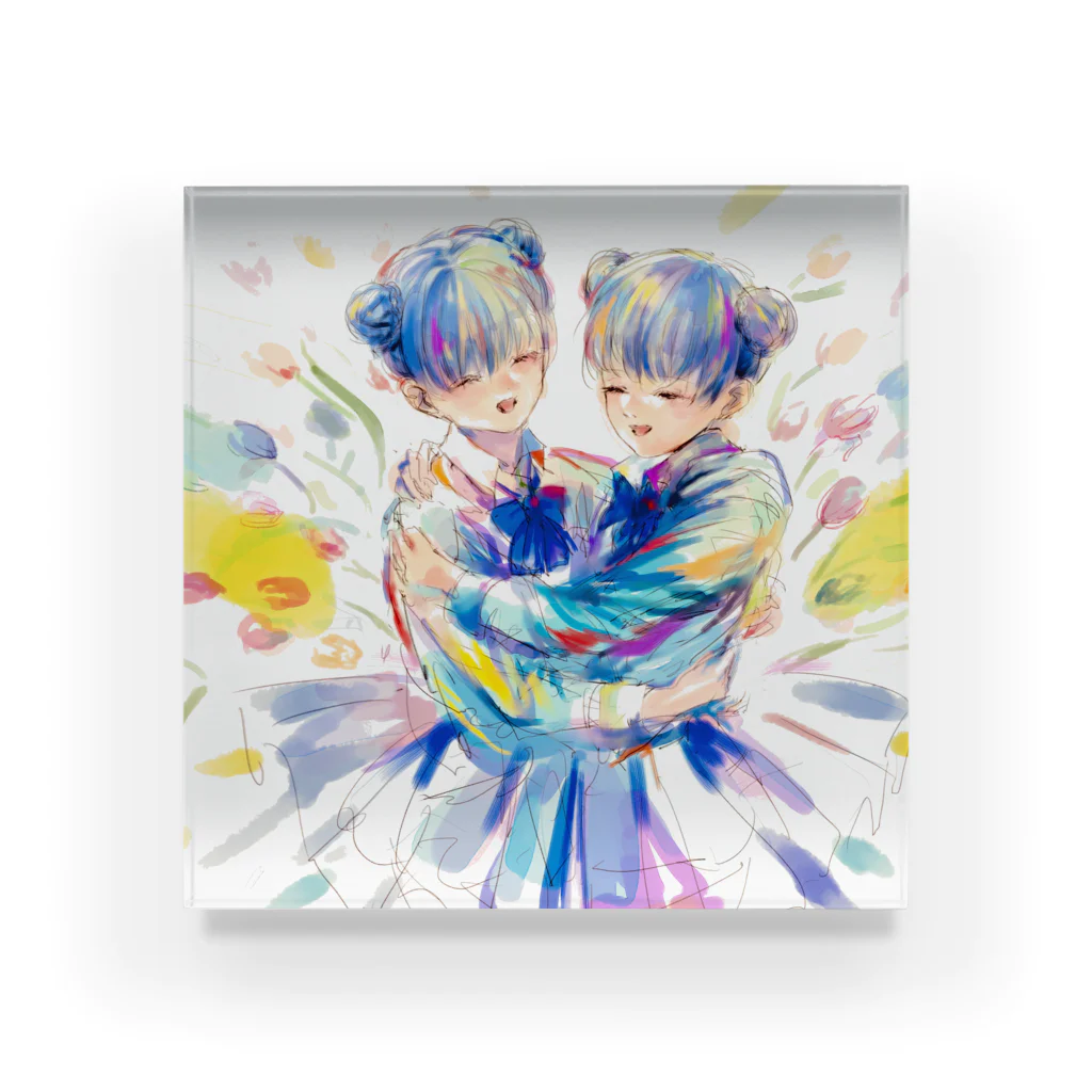 ひよこのショップのふたごちゃん Acrylic Block