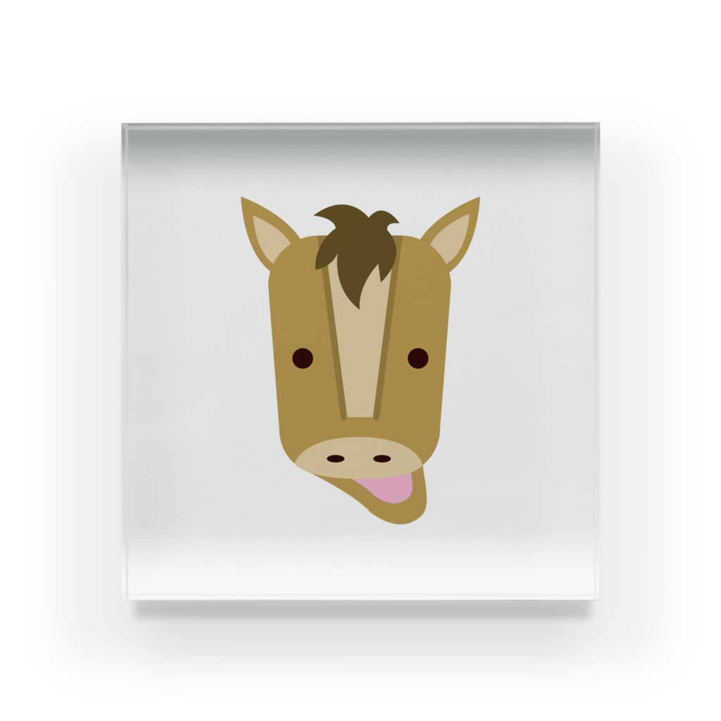 しゃくれうま Acrylic Block By 石油王ショップ Wurst Suzuri しゃくれうま Acrylic Block By 石油王ショップ Wurst Suzuri