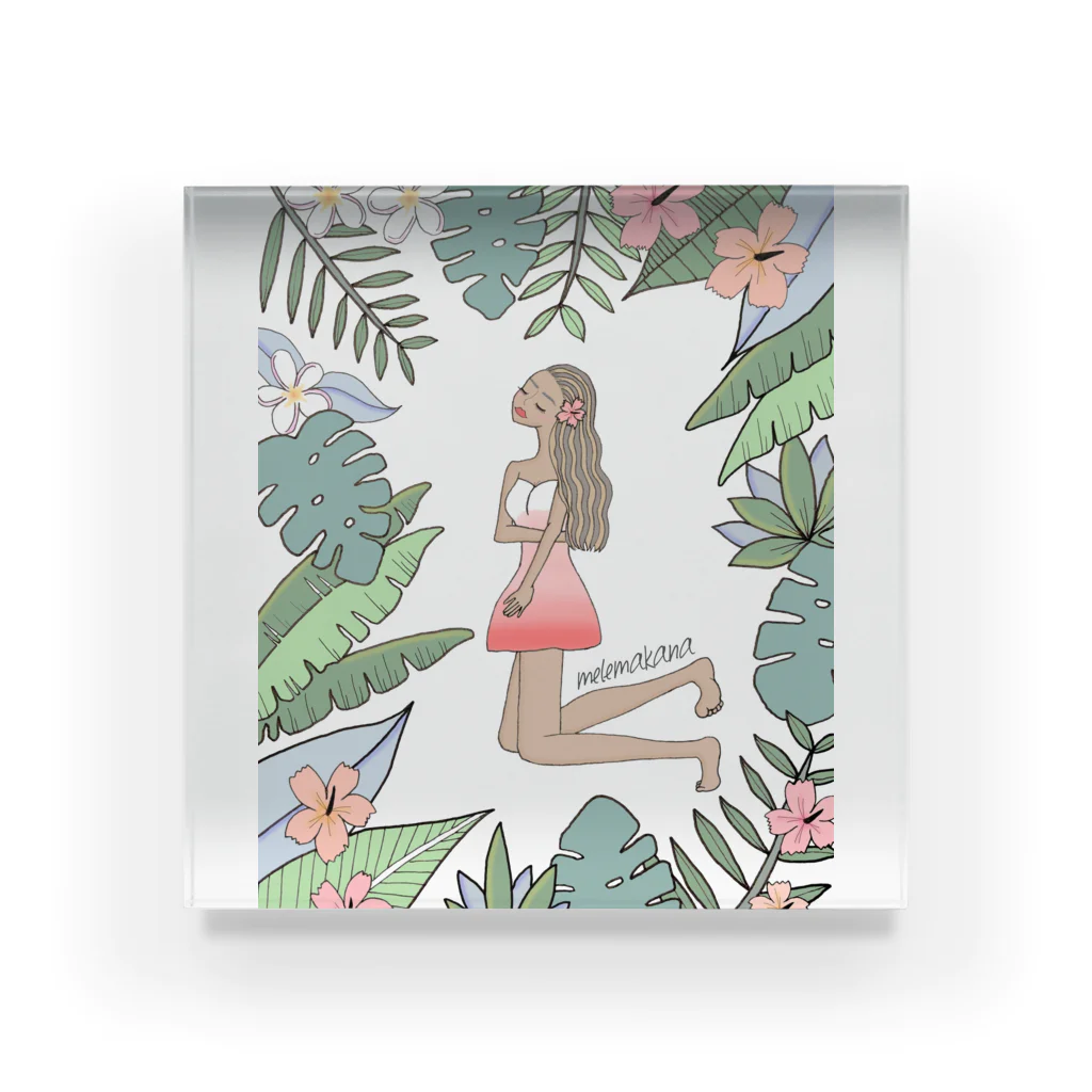 🌺Maggie🌺のLeaves with girl Acrylic Block