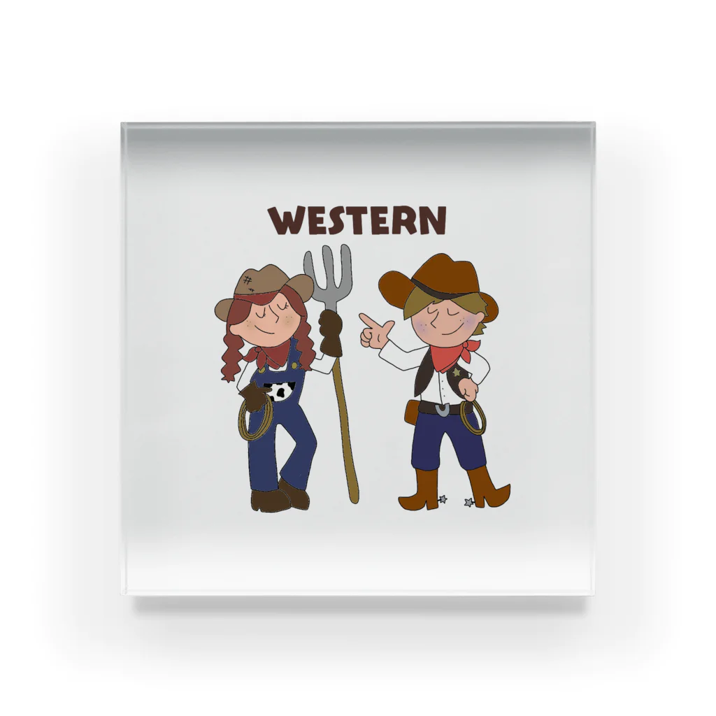 I<○αlα🐨のwestern brothers☆ Acrylic Block