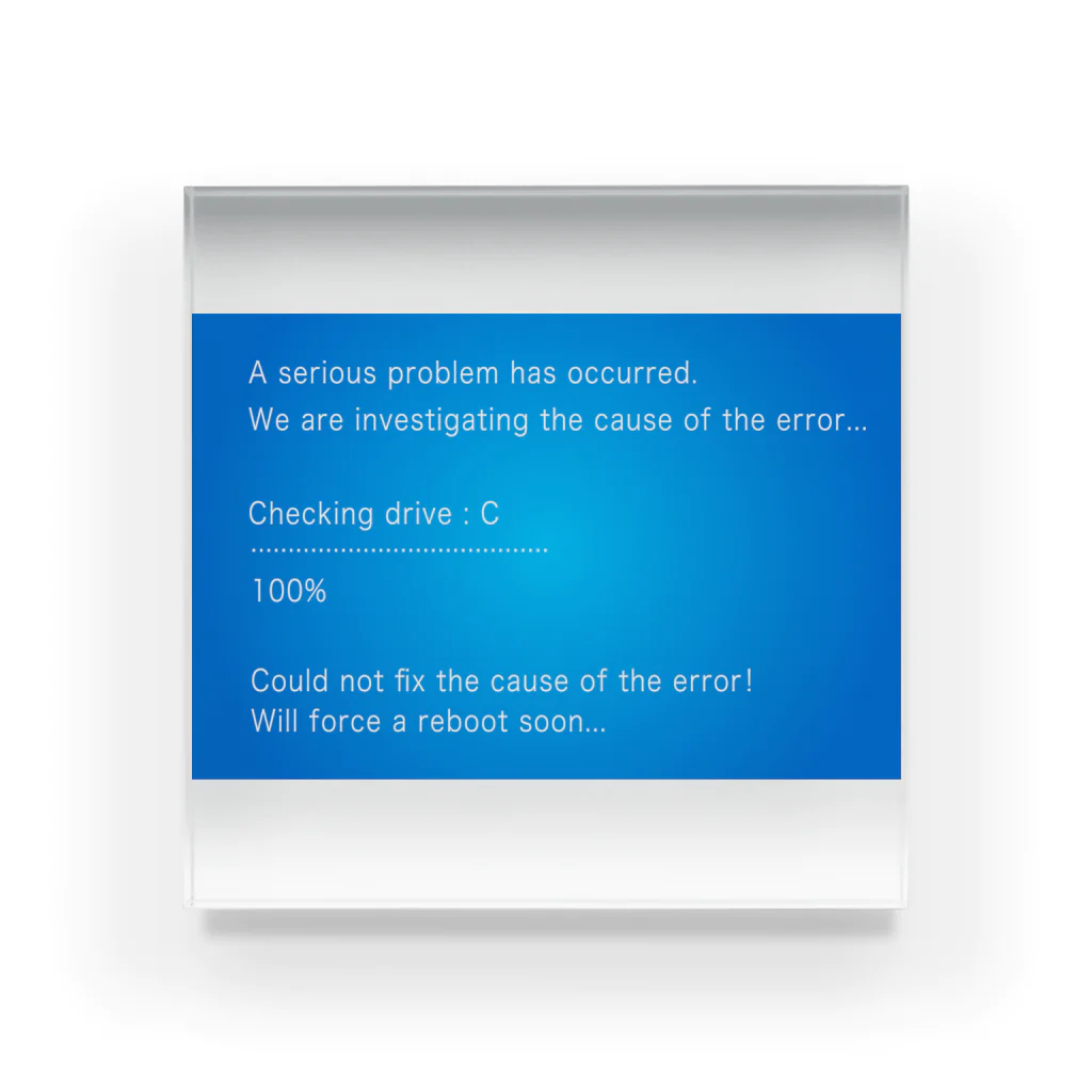 illust_designs_labの架空のブルースクリーンエラー画面のイラスト  アクリルブロック