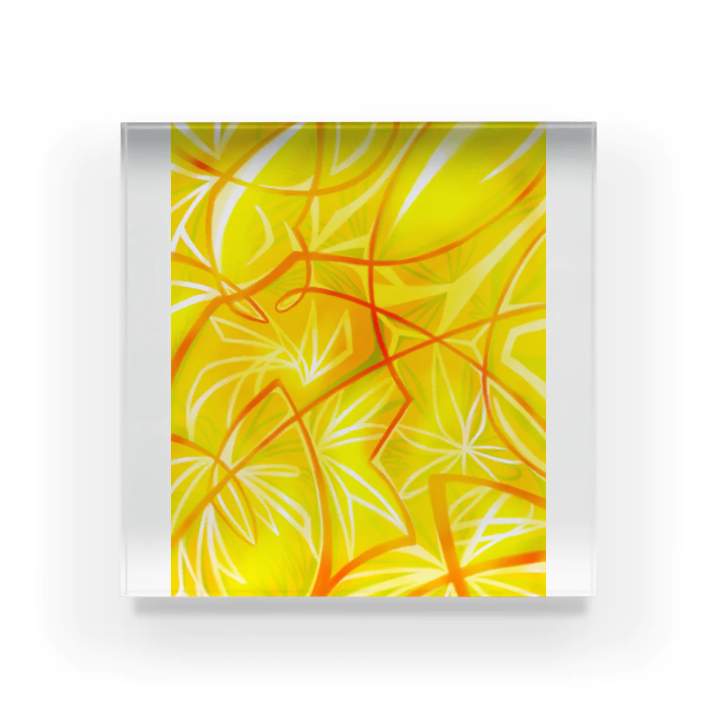 Suerei_syの黄色蹴鞠と赤い糸 Acrylic Block