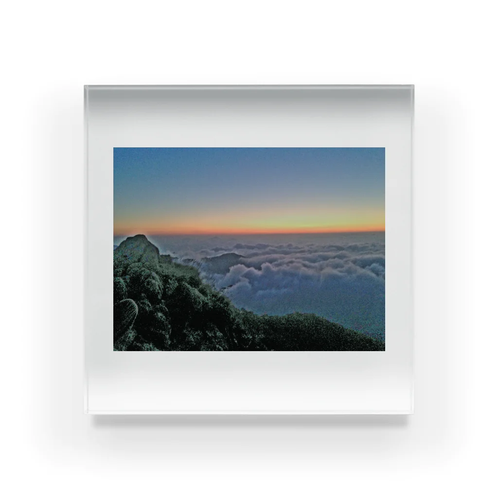 BjjBa4の夜明け前 雲海 アクリルブロック