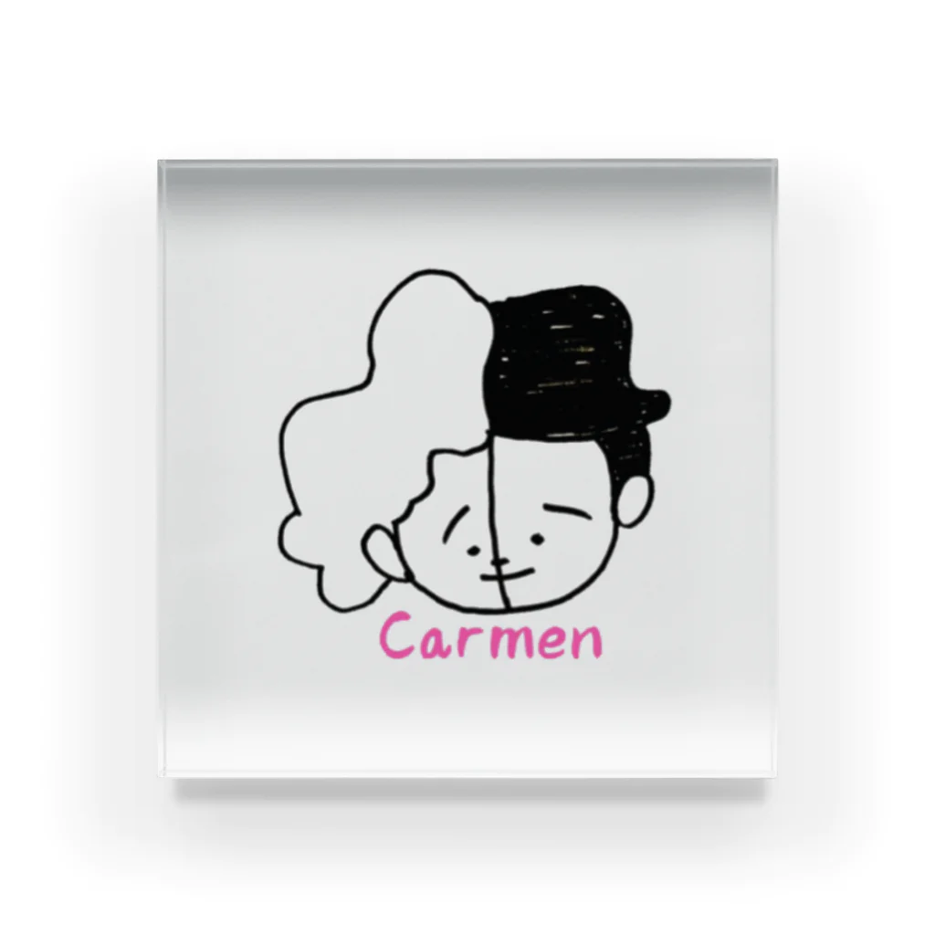 お笑い芸人　モダンタイムス公式グッズのカルメンちゃん Acrylic Block