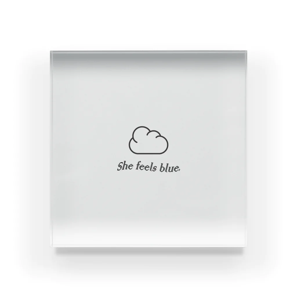 無宗教のShe feels blue. Acrylic Block