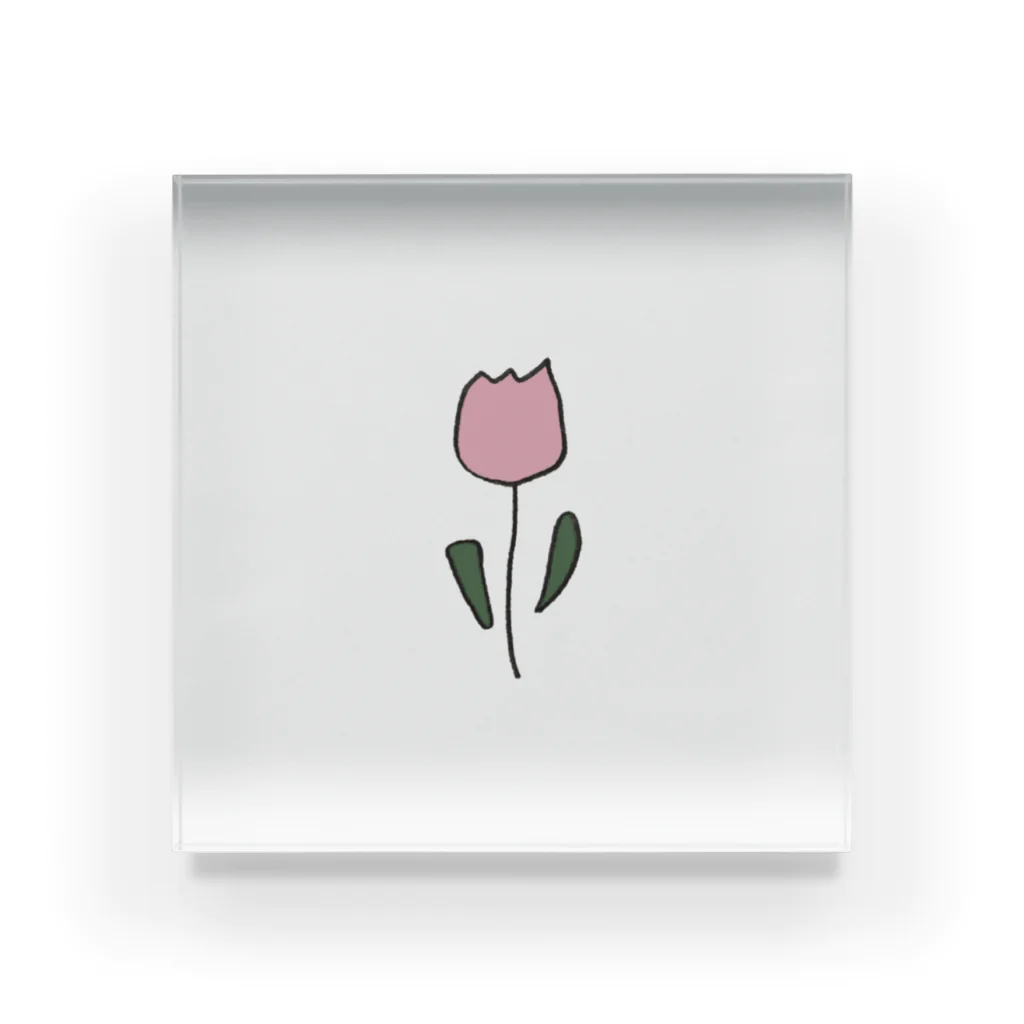 rilybiiのpink tulip Acrylic Block