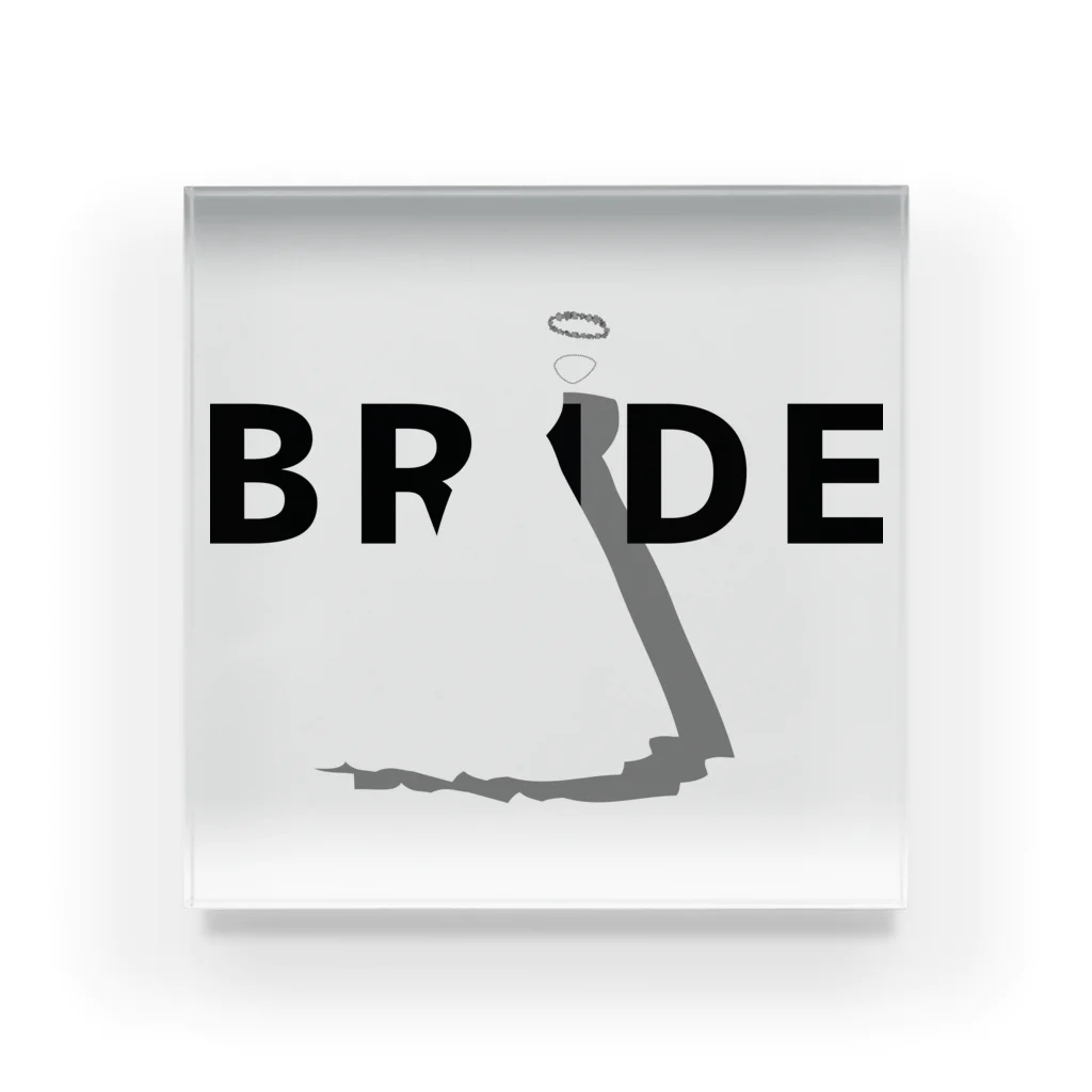 ペアTシャツ屋のシバヤさんのペア(BRIDE)ドレス_白_WB アクリルブロック