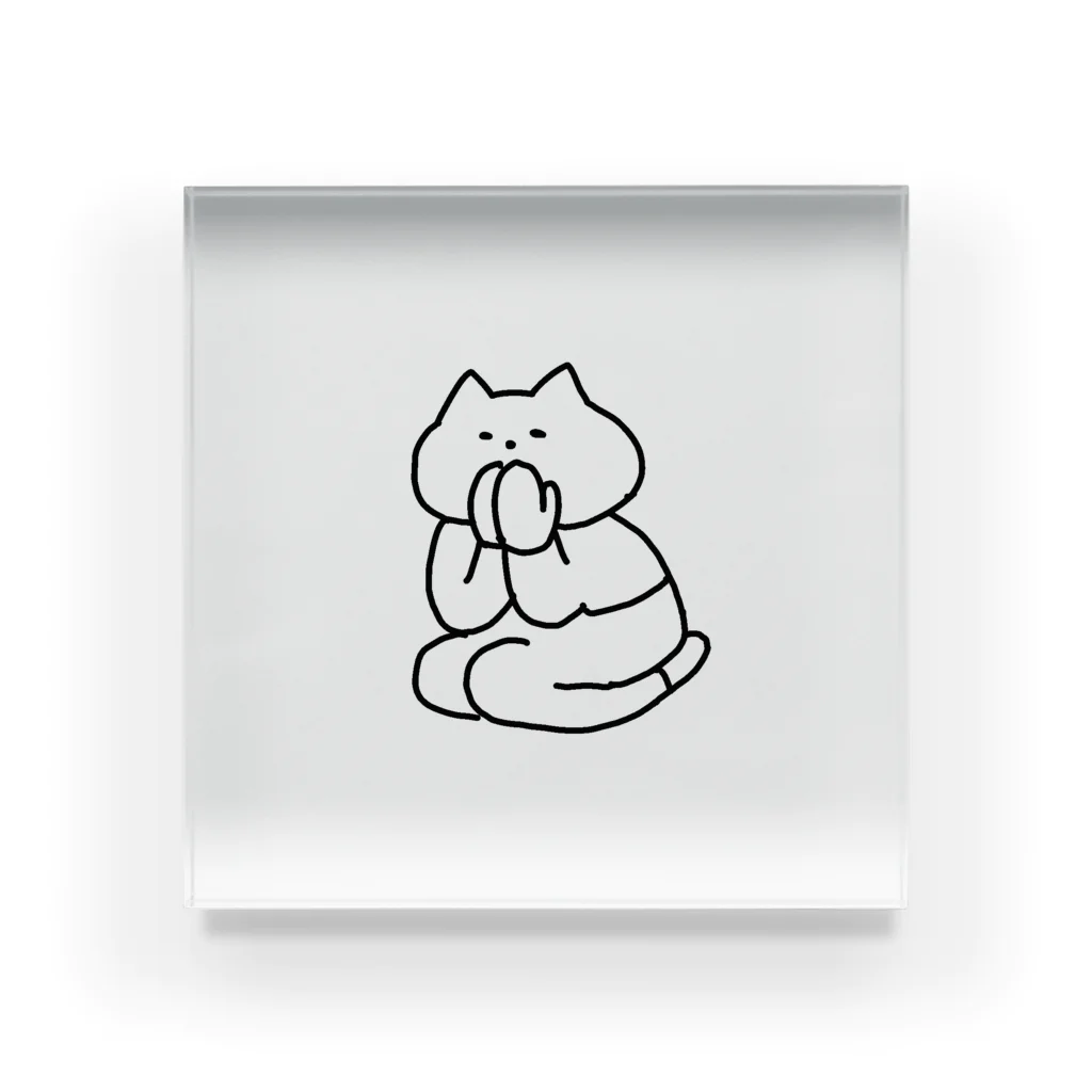 むむむの拝みねこ Acrylic Block