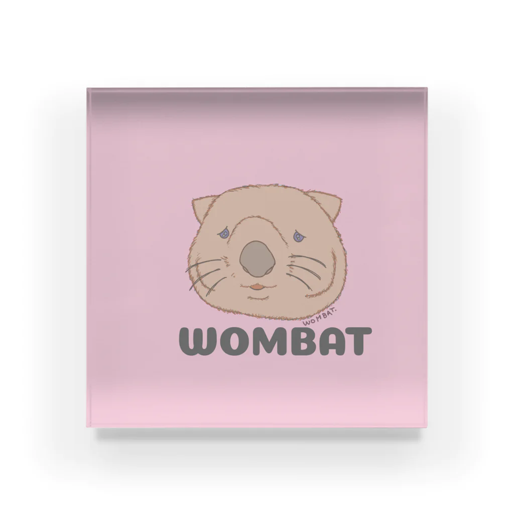 🍎デグーと服と雑貨屋さん🍏のWOMBAT🌸PINK   #ウォンバットグッズ Acrylic Block