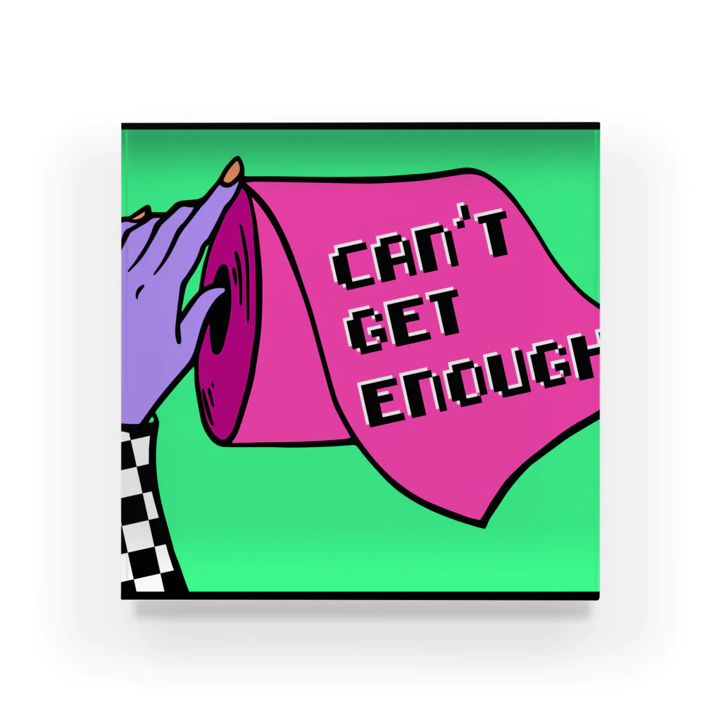 Mieko_KawasakiのCAN'T GET ENOUGH / GREEN トイレットペーパー　 Acrylic Block