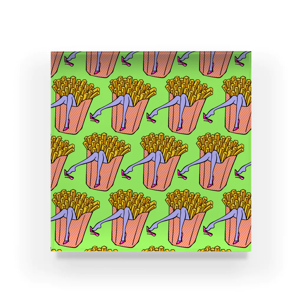 Mieko_Kawasakiの魅惑のフライドポテト🍟　GULTY PLEASURE FRENCH FRIES GREEN Acrylic Block