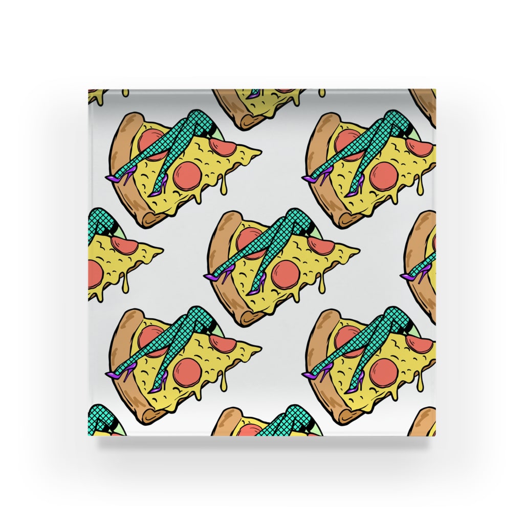 Mieko_Kawasakiの欲望のピザ🍕　GUILTY PLEASURE PIZZA AO TRANSPARENCY Acrylic Block