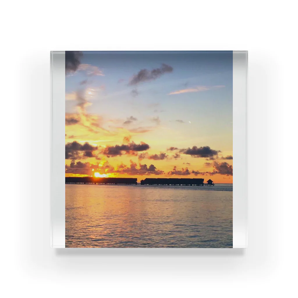 poppo12345の@Maldives sunset Acrylic Block