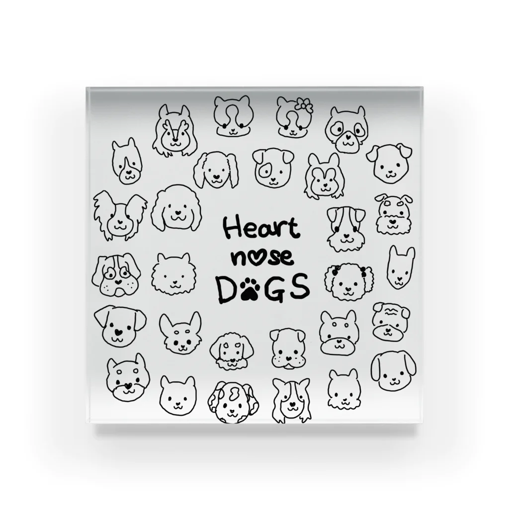 Heart nose DOGSのHeart nose DOGS（丸型） アクリルブロック