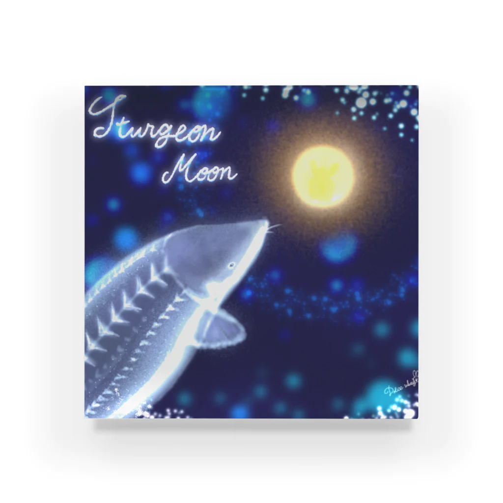 どるちぇ＊うさぎの8月《Moonシリーズ》＊Sturgeon Moon＊ アクリルブロック