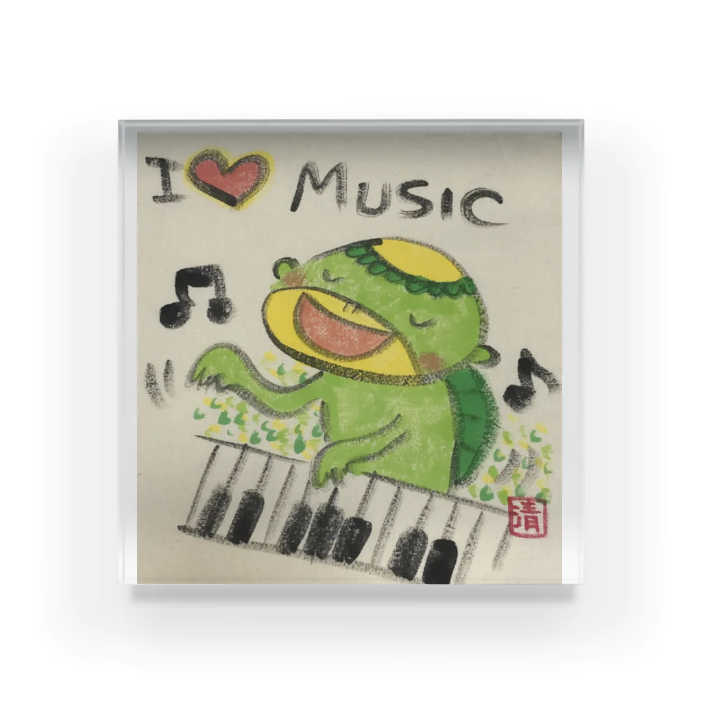 KIYOKA88WONDERLANDのピアノかっぱくん Piano Kappa-kun Acrylic Block