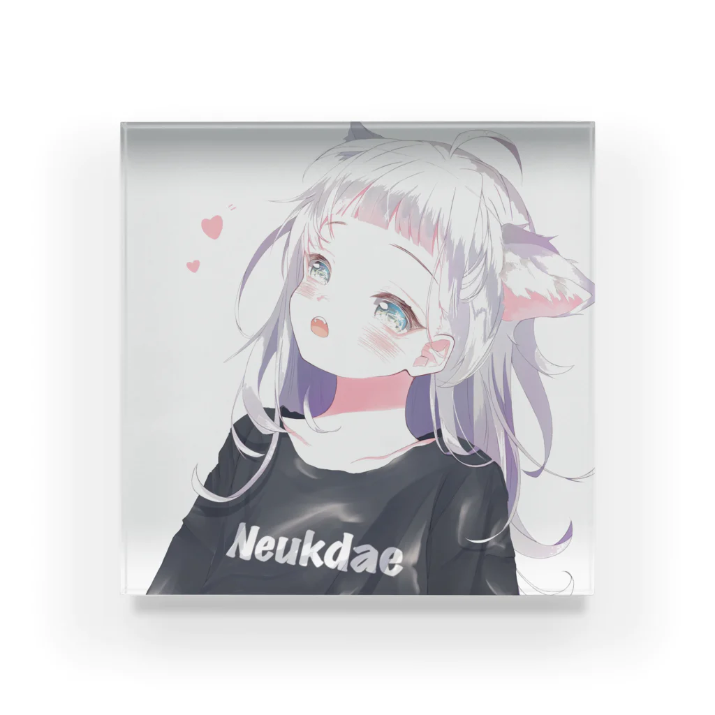 いにゅオリジナルグッズのケモ耳の女の子 Acrylic Block