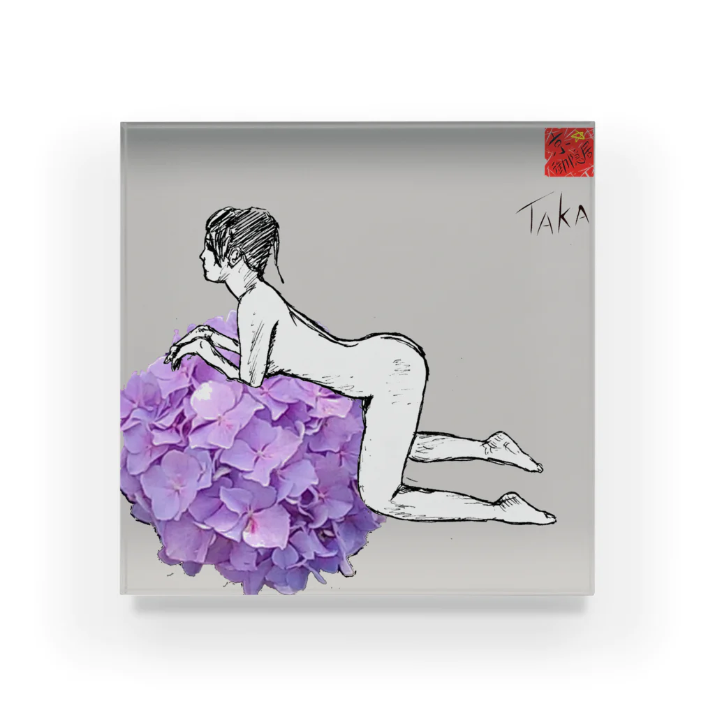 京都の魔雑貨堂の花・女1　FLOWER・WOMAN1 Acrylic Block