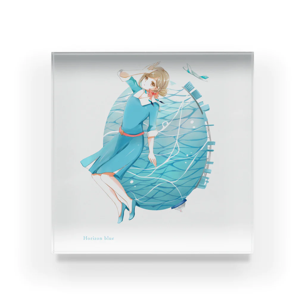 Sui-sai worksのHorizon blue Acrylic Block