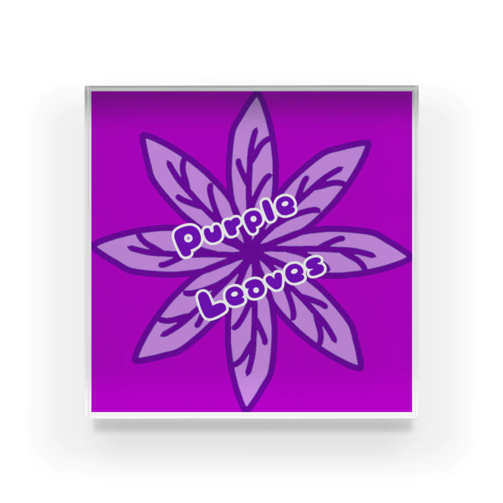 HAKOCHINのPurple Leaves Acrylic Block