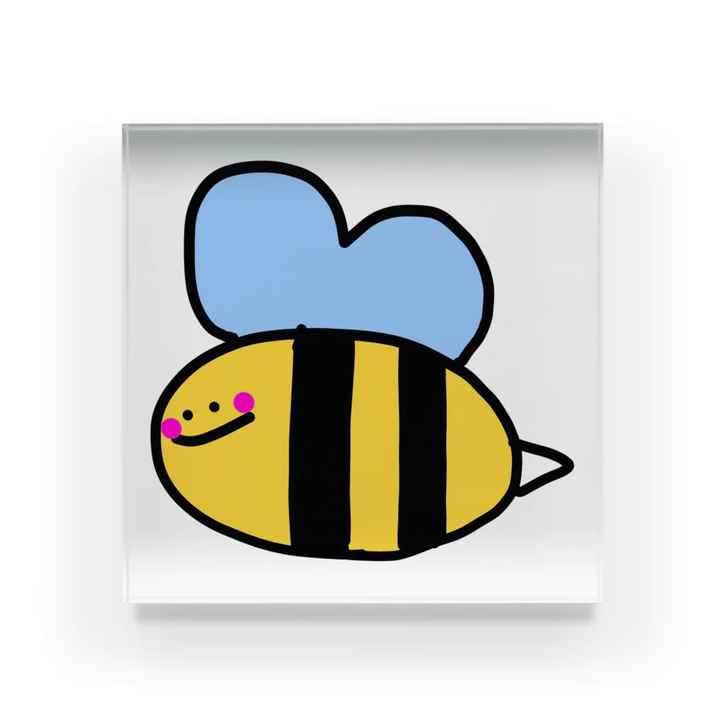 LoveAmooNのへんてこキャラクター はちさんの『びー』🐝💗 アクリルブロック