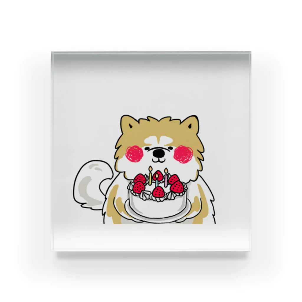 保護犬達の楽園オリジナルグッズのハッピー大吉くん Acrylic Block