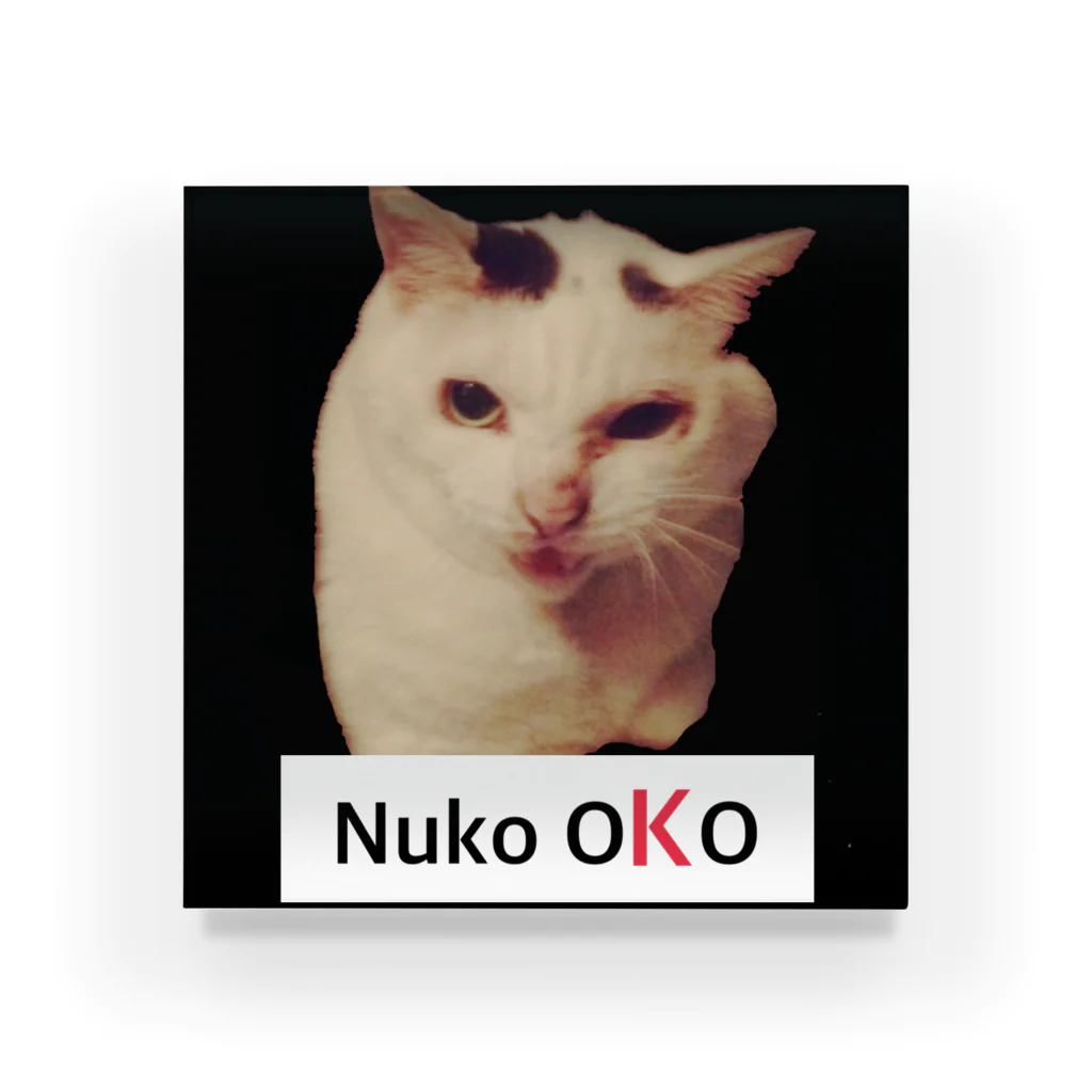 だっくのぬこおこ NUKOOKO(文字が大きいバージョン) アクリルブロック