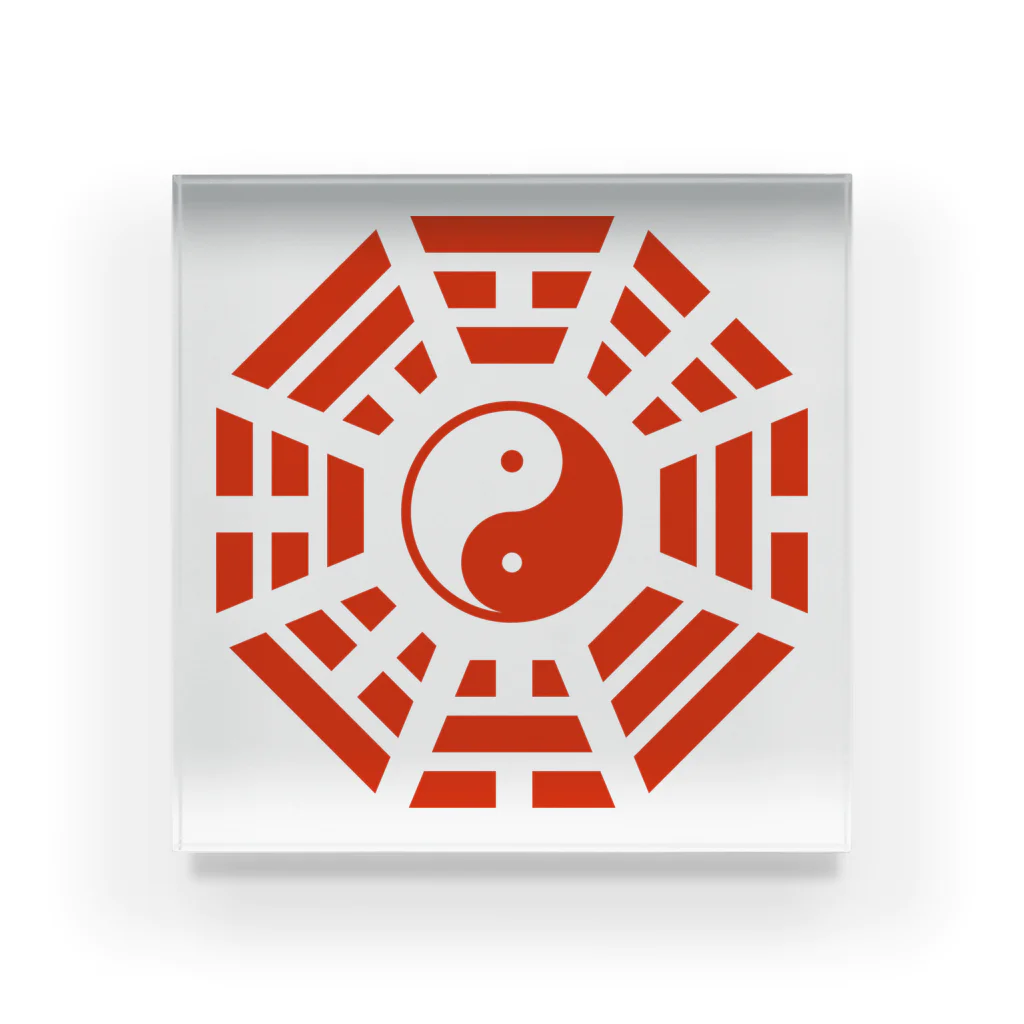 中華呪術堂（チャイナマジックホール）の太極八卦(赤)mini Acrylic Block