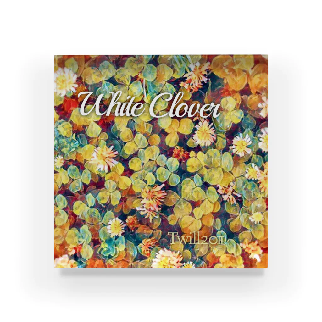 Twill2011のWhiteClover　白詰草 Acrylic Block