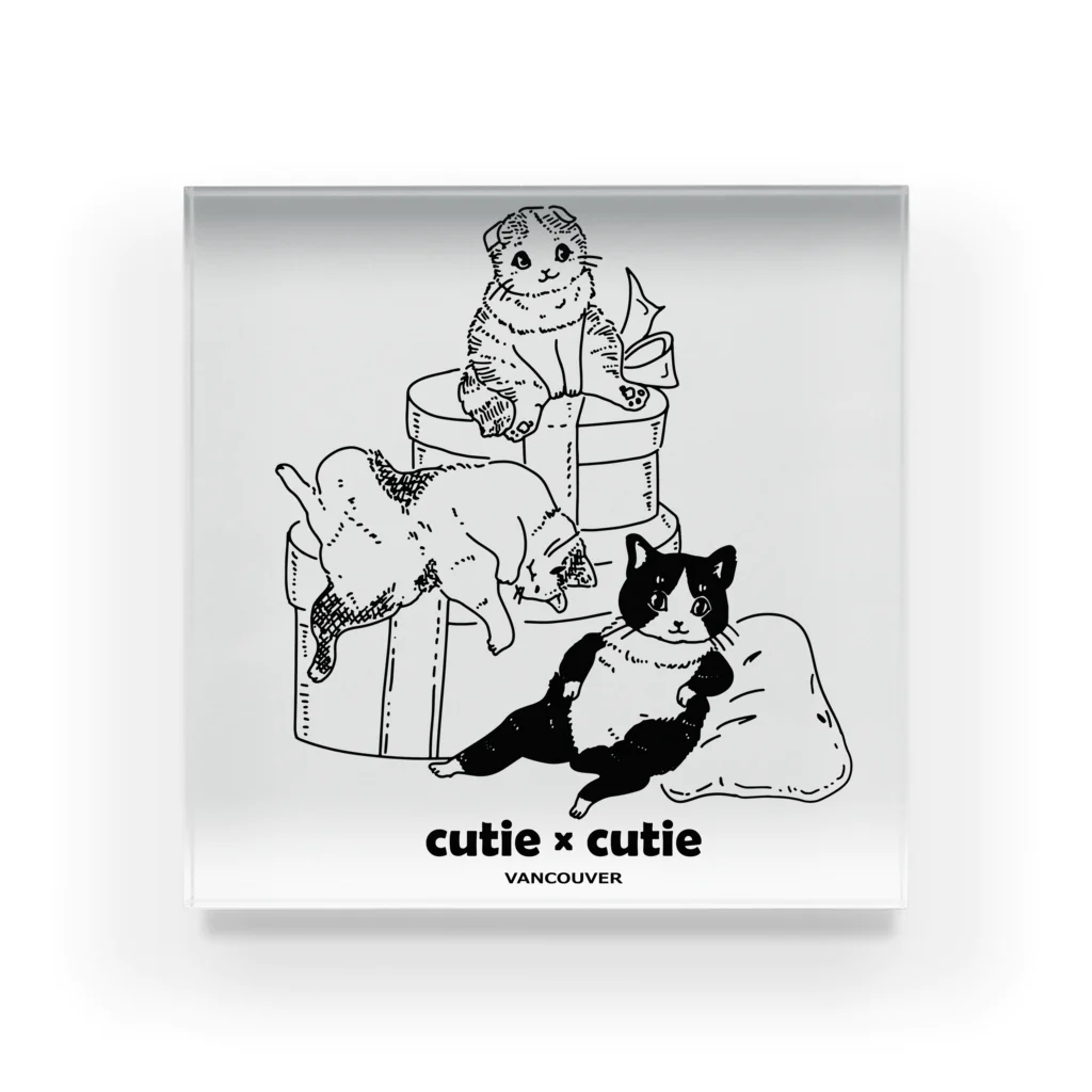 Cutie x Cutie Vancouverのバンクーバーの猫たち Acrylic Block