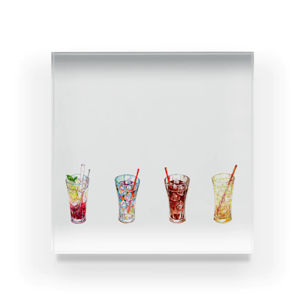 志瓜のSUZURIの4杯のグラスドリンク Acrylic Block