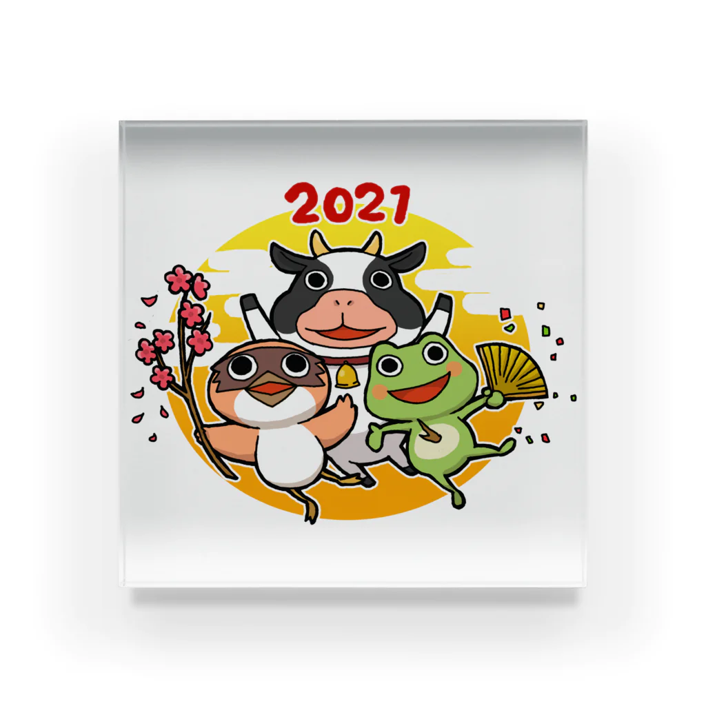 🐤もずはゃ🐸SHOP✨の干支ともずはゃアクリルブロック2021 アクリルブロック