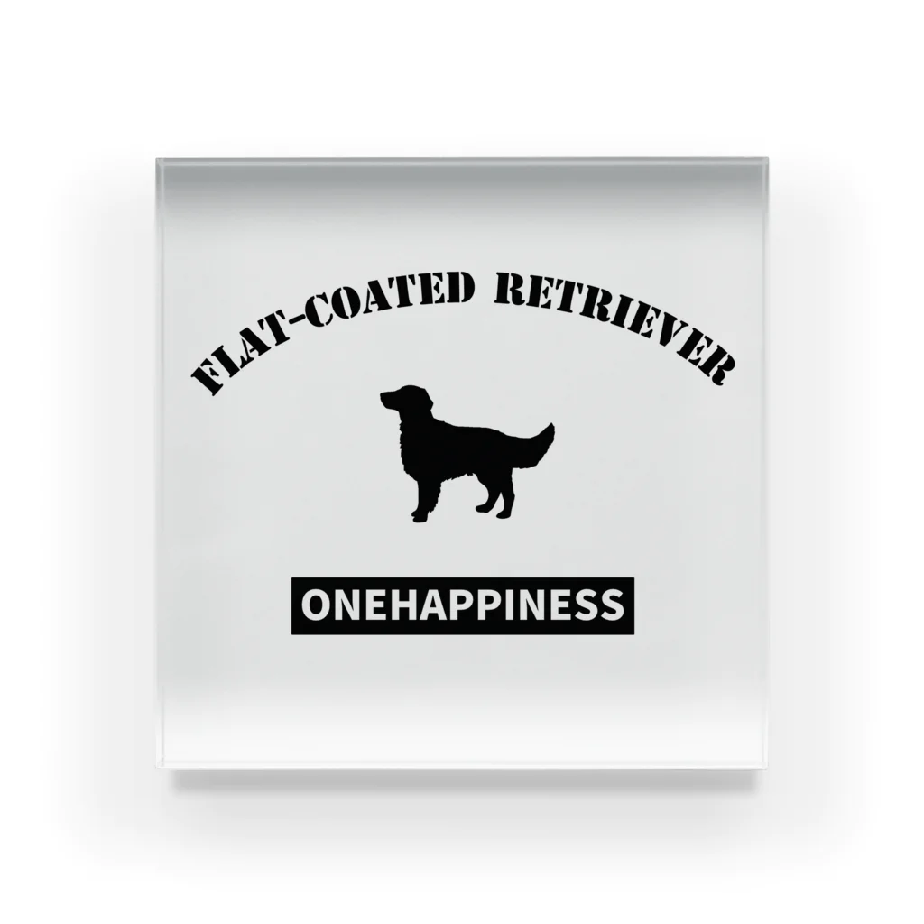 onehappinessのフラットコーテッドレトリバー  ONEHAPPINESS アクリルブロック