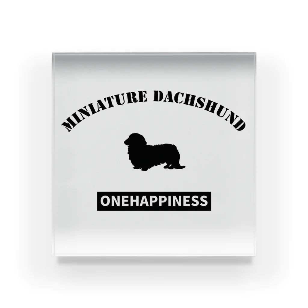 onehappinessのミニチュアダックスフンド  ONEHAPPINESS アクリルブロック