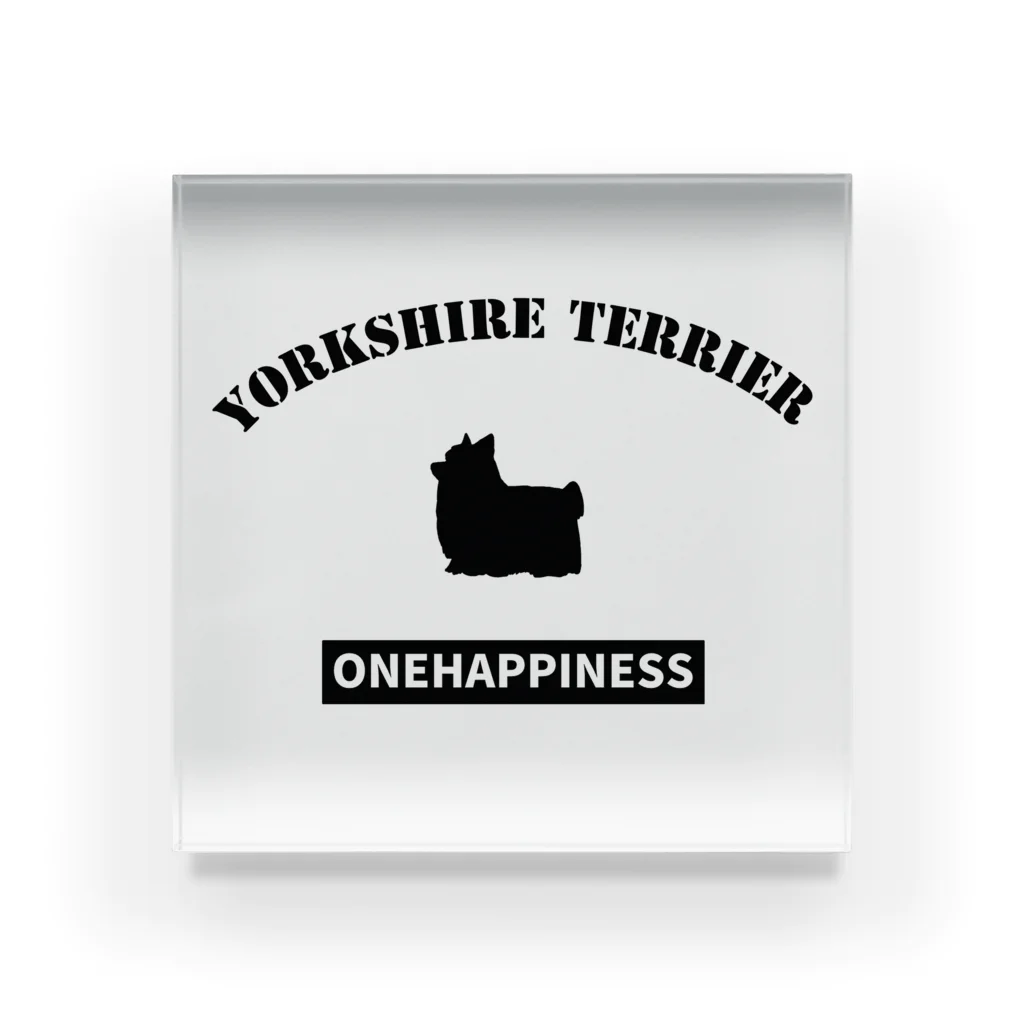 onehappinessのONEHAPPINESS　ヨークシャーテリア Acrylic Block