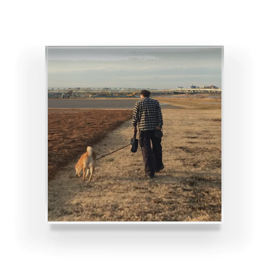 ART PHOTO ONLINE SHOPのOld man & dog アクリルブロック