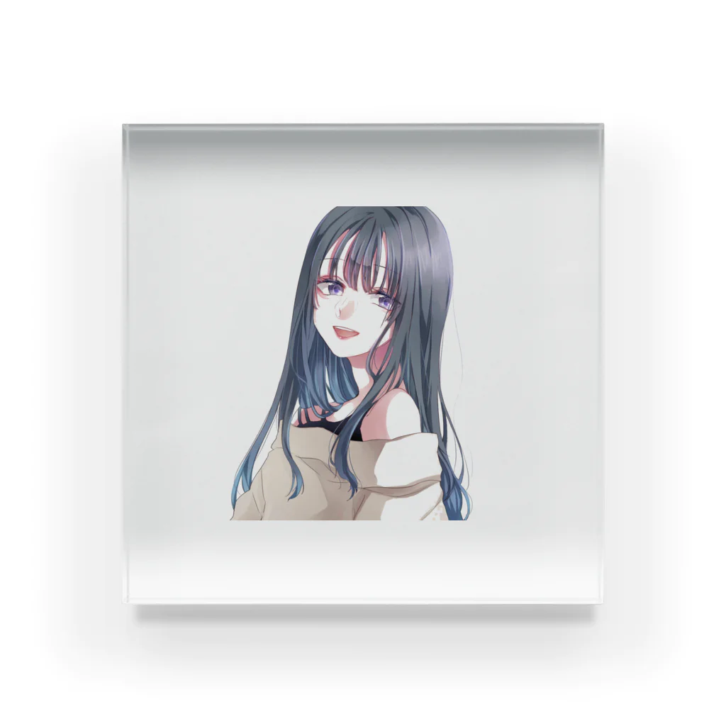 SAKURA スタイルの黒髪ロング女子 Acrylic Block