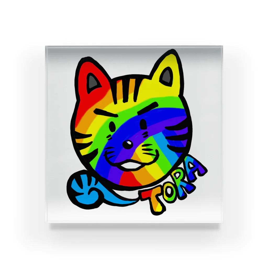 TOMMY★☆ZAWA　ILLUSTRATIONのTORAくん(Rainbow) Acrylic Block