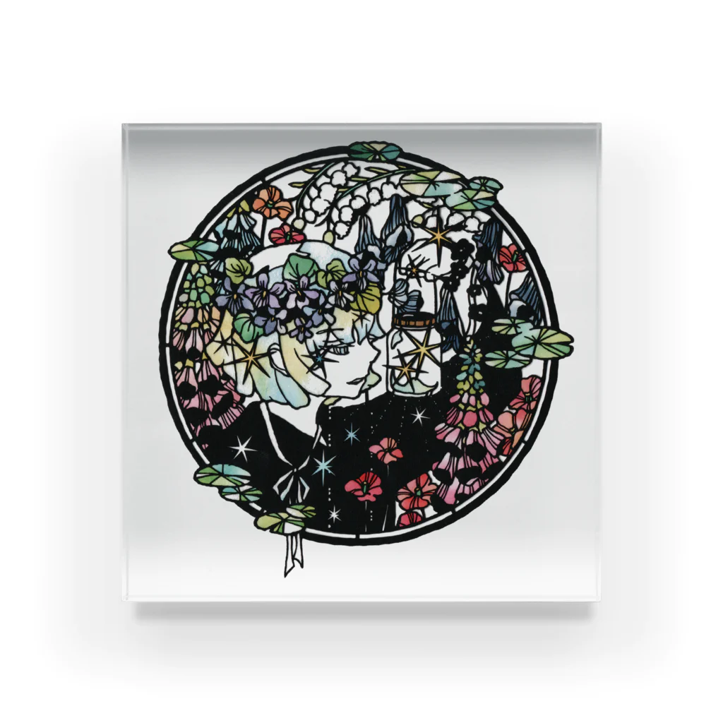 tokeisou / 切り絵の切り絵 / 徒花の幽霊 Acrylic Block
