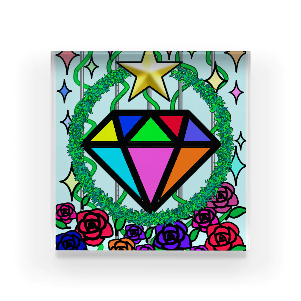ステンドグラス ダイヤ / R☆world ( atpgjwt796jm )のアクリル ステンドグラス ダイヤ / R☆world ( atpgjwt796jm )のアクリル