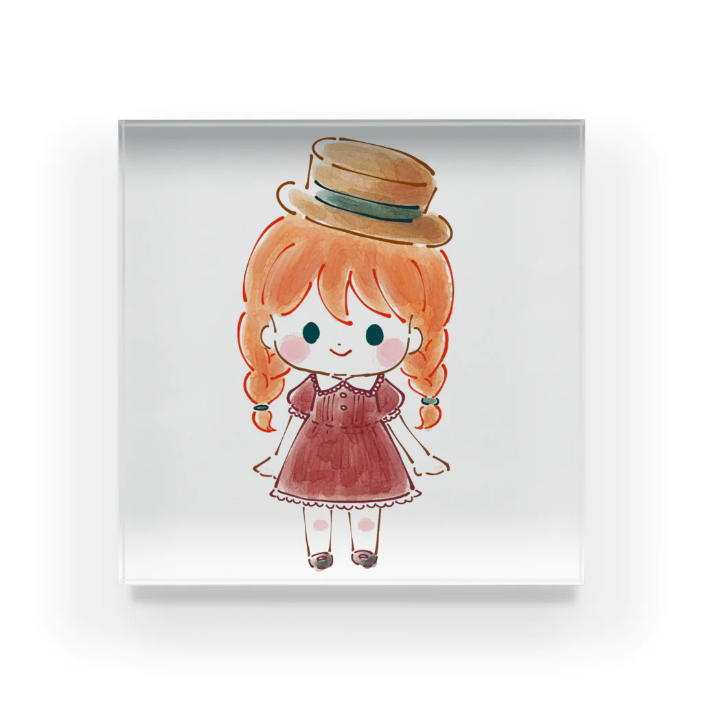 ててみゅの赤毛の子 Acrylic Block