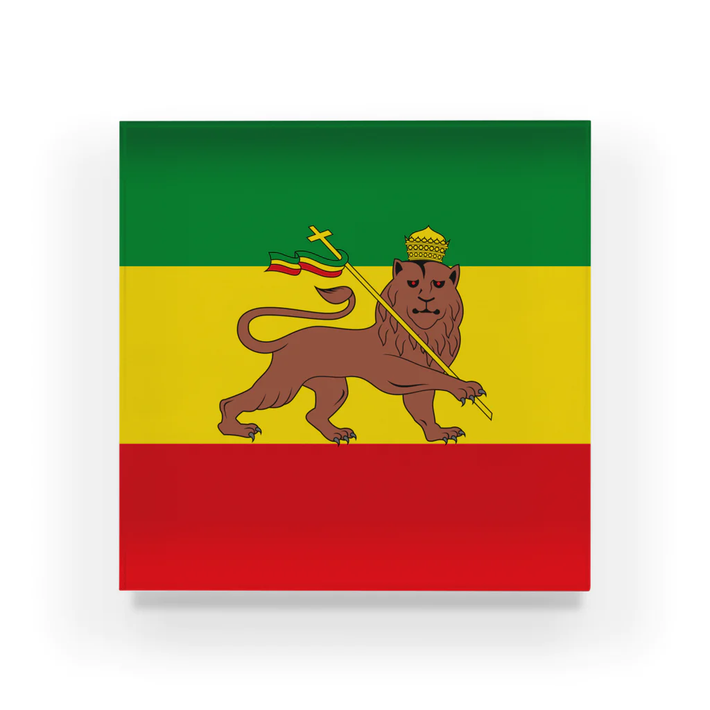 DRIPPEDのRASTAFARI LION FLAG-エチオピア帝国の国旗- Tシャツ アクリルブロック