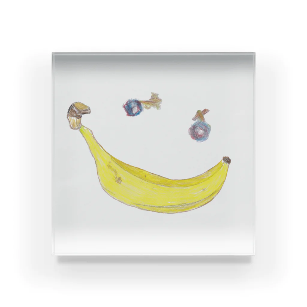 ホームタウンスター　Hometown Star のバナナスマイリー　Banana Smiley Acrylic Block