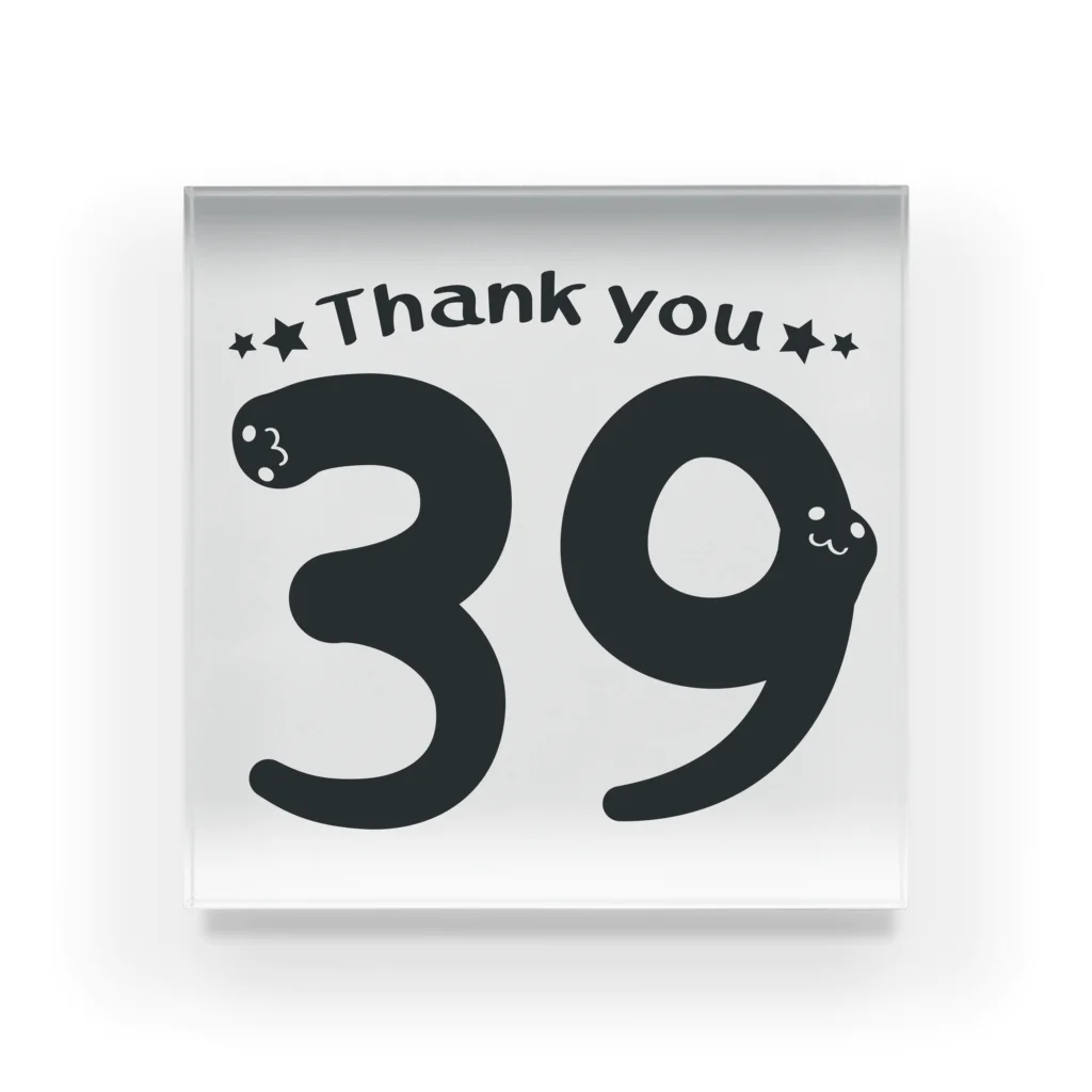 イラスト MONYAAT の39 Thank you A   Acrylic Block