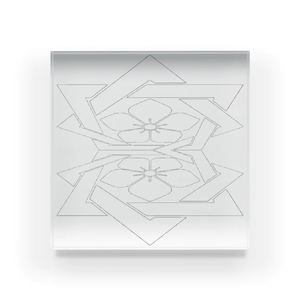RMk→D (アールエムケード)の桔梗紋 白 Acrylic Block