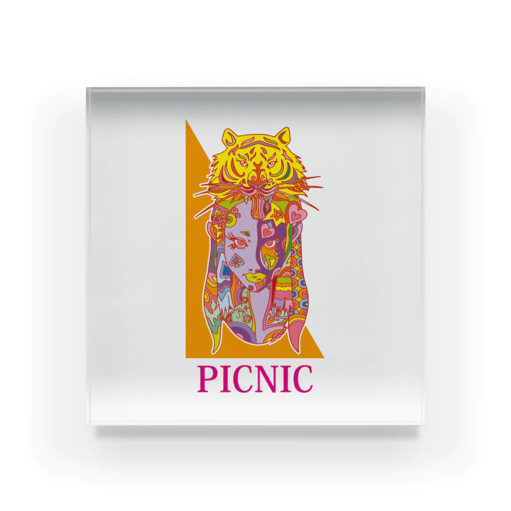 PICNICの十二支寅 アクリルブロック