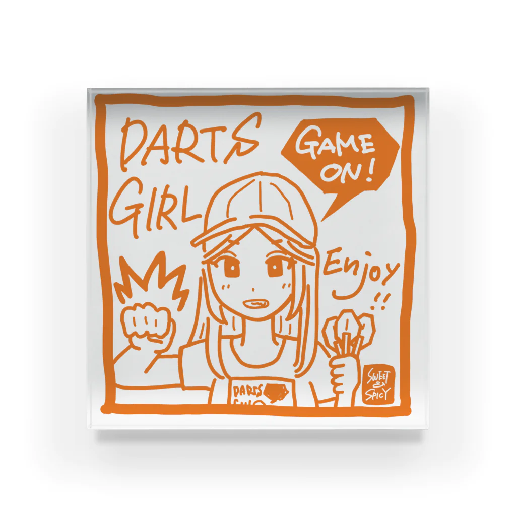 SWEET＆SPICY 【 すいすぱ 】ダーツのGAME ON!　【SPICY ORANGE】 アクリルブロック